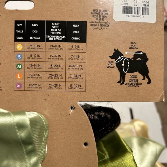 New Disney tails The Princess and the Frog Tiana Dog and Cat Costume XL 2 piece - Picture 5 of 6